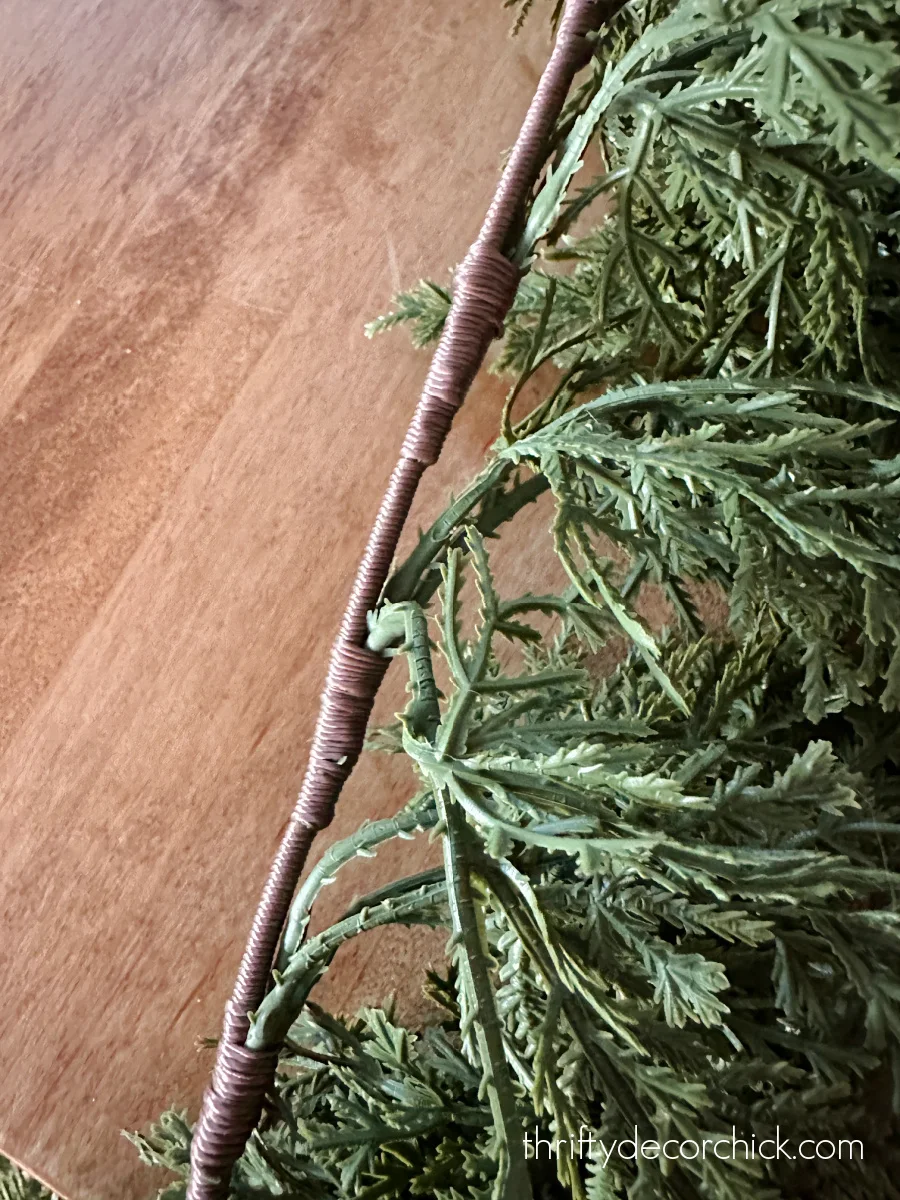 wired branch on cedar garland